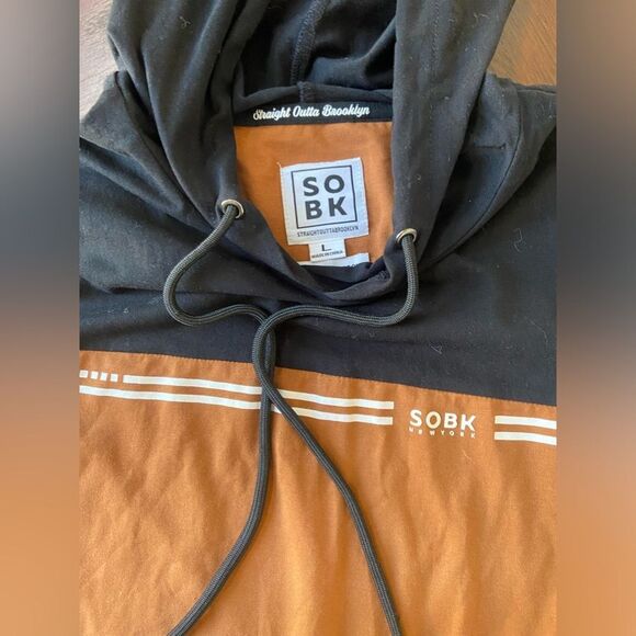 SOBK Men's long sleeve shirt with hood size L - Picture 2 of 2